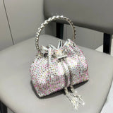 Lavender Luxe Crystal Bucket Bag - AfterAmour