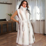 Cozy Faux Fur Long Belted Vest