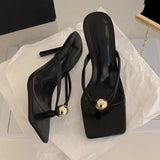 Metallic Square-Toe Statement Heels - AfterAmour