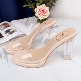 Transparent Strap Platform Heels - AfterAmour