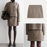 Women's Brown A-Line Midi Skirt