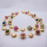 Brushed Multi-Color Jade Necklace - AfterAmour