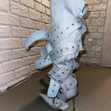 Buckled Thigh-High Stiletto Boots