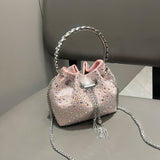 Lavender Luxe Crystal Bucket Bag - AfterAmour