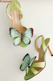 Butterfly Thin Heels Slingback Sandals