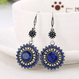 Sun Flower Crystal Dangle Earrings