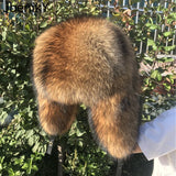 Full Oversized Fox Fur Trapper Hat - AfterAmour