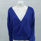 Sweater Women's Solid Color Long Sleeve Knitted Top  Autumn/Winter New V-neck Sweater Women
