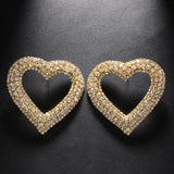 Rhinestone Heart Earrings - AfterAmour