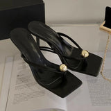Metallic Square-Toe Statement Heels - AfterAmour