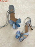 Butterfly Thin Heels Slingback Sandals