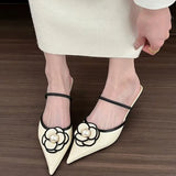 Flower Pointed Toe Heels - AfterAmour