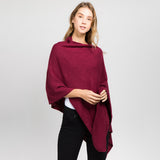 Solid Versatile Asymmetrical Poncho Wrap / Scarf