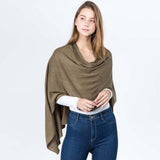 Solid Versatile Asymmetrical Poncho Wrap / Scarf