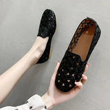 Flower Embroidered Flats - AfterAmour