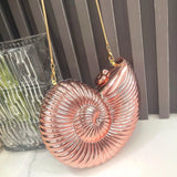 Silver Spiral Seashell Clutch