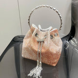 Radiant Crystal Evening Bucket Bag - AfterAmour
