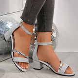 Glimmer Block Heel Sandals - AfterAmour