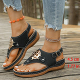Buckled Wedge Sandals - AfterAmour