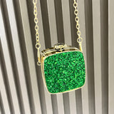 Hot Pink Glitter Square Clutch - AfterAmour