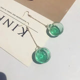 Water Filled Glass Ball Earrings