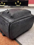 Black Textured Leather Backpack