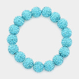 Rhinestone Pave Ball Stretch Bracelet
