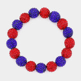 Rhinestone Pave Ball Stretch Bracelet
