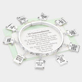 10 Commandments Message Charm Around Stretch Bracelet