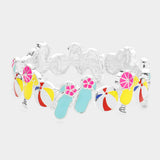 Enamel Flip Flop Ball Cocktail Stretch Bracelet