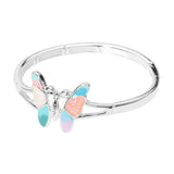 Sea Glass Enamel Butterfly Pointed Stretch Bracelet