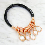 Mother of Pearl Charm Multi-Strand Stretch Bracelet