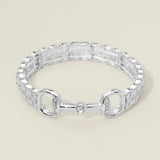 Stone Pave Horsebit Accent Stretch Bracelet