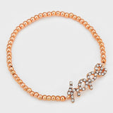 Crystal "Hope" Metal Ball Stretch Bracelet