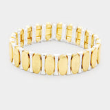 Multi Oval Metal Stretch Bracelet