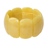 Bold Resin Wide Rectangular Panel Beaded Stretch Bracelet