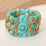 Bold Multi Strand Beaded Stretch Bracelet