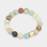 Semi precious stone beaded stretch bracelet