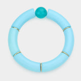 Round Bead Accented Resin Stretch Bracelet