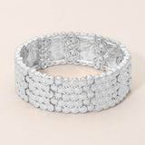 Bold Textured Metal Stretch Bracelet