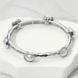 Oval Stone Cluster Pointed Stretch Bracelet