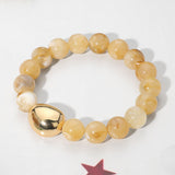 Marbled Resin Ball Beaded Stretch Bracelet