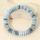 Marbled Flat Disc Beaded Stretch Bracelet