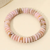 Marbled Flat Disc Beaded Stretch Bracelet