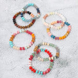 Resin Pebble Beaded Stretch Bracelet