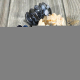 Bold Marbled Oval Penal Beaded Stretch Bracelet