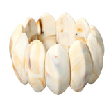 Bold Marbled Oval Penal Beaded Stretch Bracelet