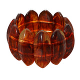 Bold Marbled Oval Penal Beaded Stretch Bracelet