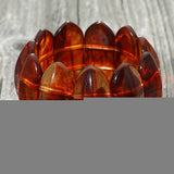 Bold Marbled Oval Penal Beaded Stretch Bracelet