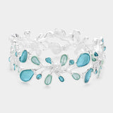 Colored Metal Sprout Cluster Stretch Bracelet